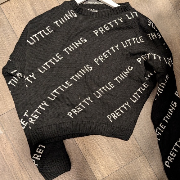 PRETTY LITTLE THING: Black Knitted Sweater - Picture 8 of 9
